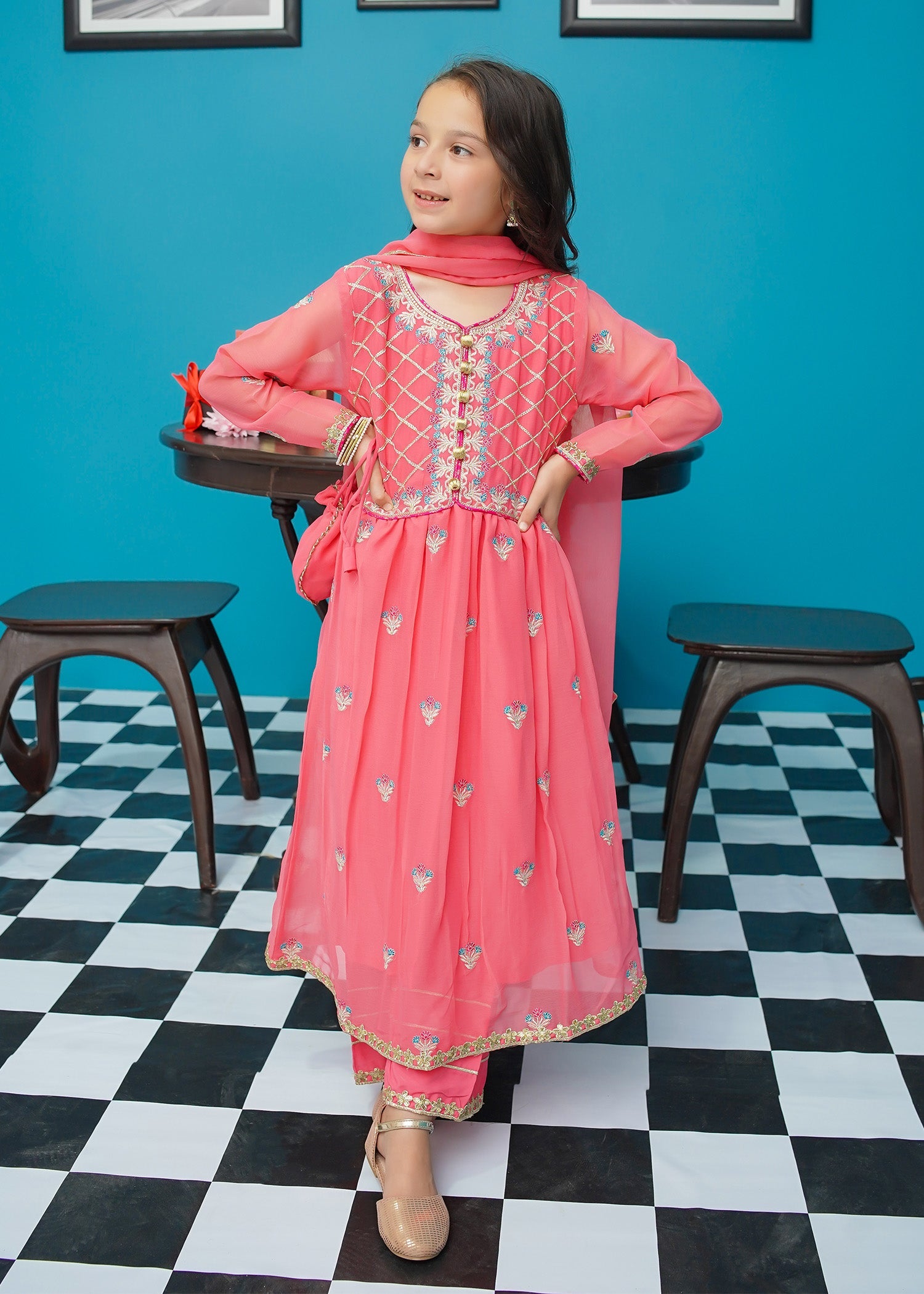 Modest Stitched 3 Piece Kids Festive Formals Edit-02 Collection'2024-Shireen