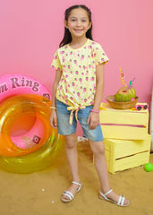 Modest Stitched Summer Kids Collection'2024-Strawberry Graphic Tee - Lime