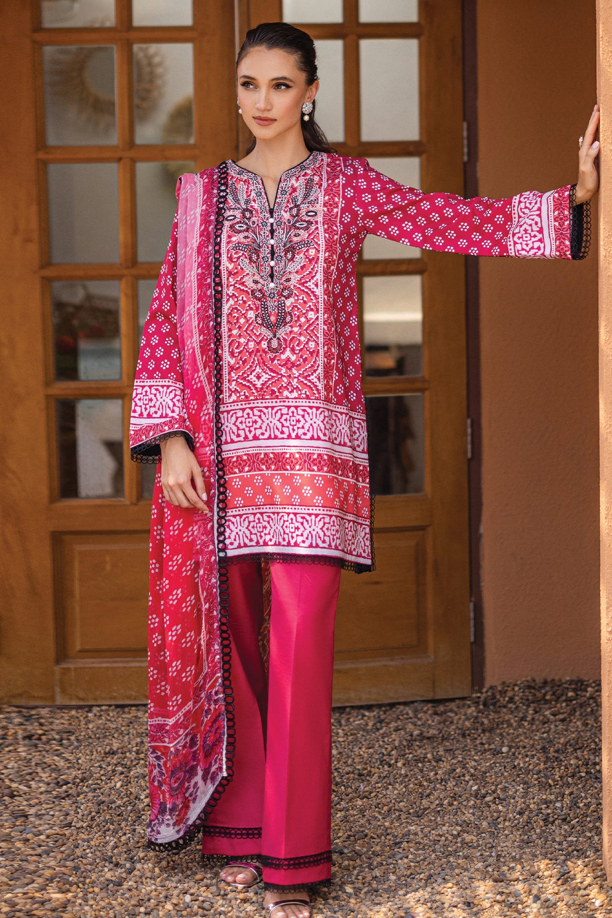 Azalea By Roheenaz Unstitched 3 Piece Printed Lawn Collection'2024-RNZ-06-B-Coral Cascade