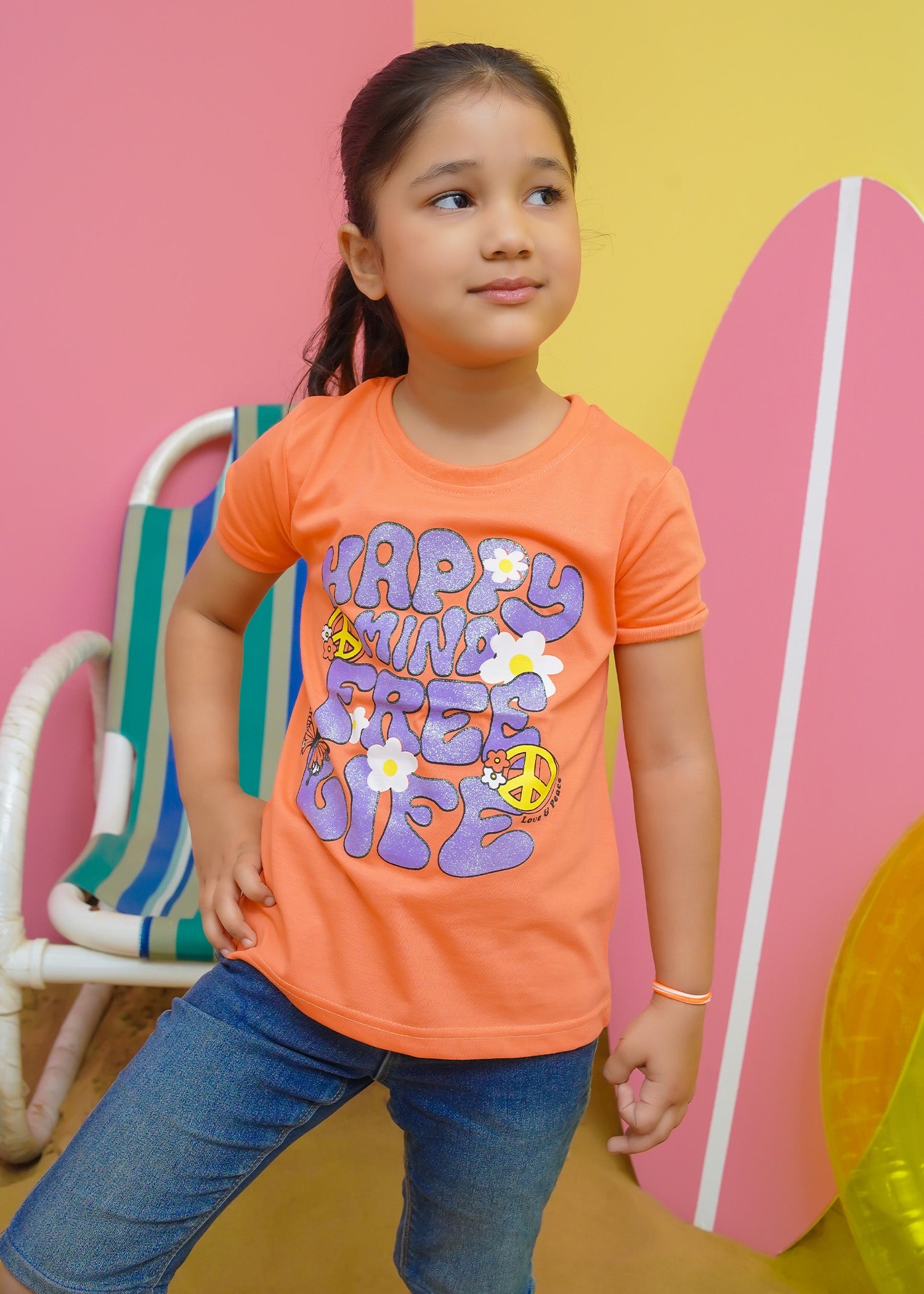 Modest Stitched Summer Kids Collection'2024-Happy Life Graphic Tee