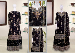 Saira Sultana Stitched 3 Piece Formals Collection-Aasira - Black