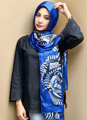Hijab Ul Hareem Printed Hijabs-Blue Floral