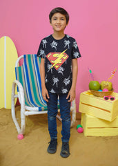 Modest Stitched Summer Kids Collection'2024-Superman Graphic Tee