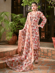 Florals & Printed By Hadar Official Stitched 3 Piece Lawn Collection-Liora - 3 PC printed