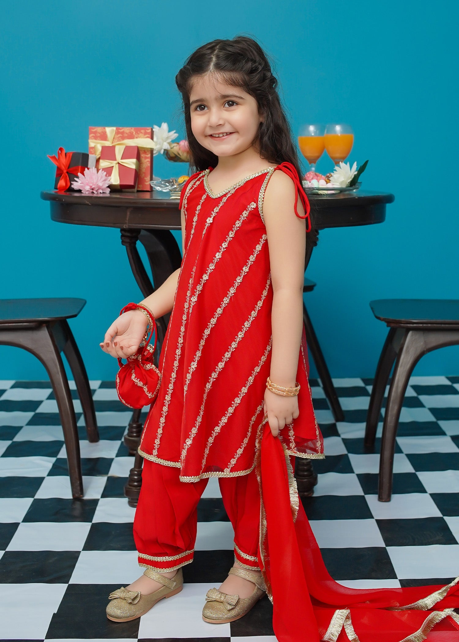 Modest Stitched 3 Piece Kids Festive Formals Edit-02 Collection'2024-Gulabo