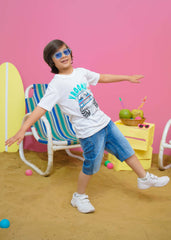 Modest Stitched Summer Kids Collection'2024-Truck Graphic Tee - White