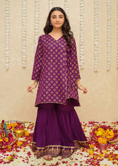 Gulzar By Modest Stitched 3 Piece Formals Collection'2025-9005-Purple