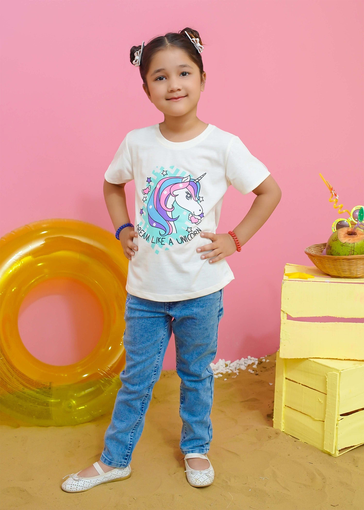 Modest Stitched Summer Kids Collection'2024-Unicorn Graphic Tee