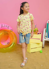 Modest Stitched Summer Kids Collection'2024-Strawberry Graphic Tee - Lime