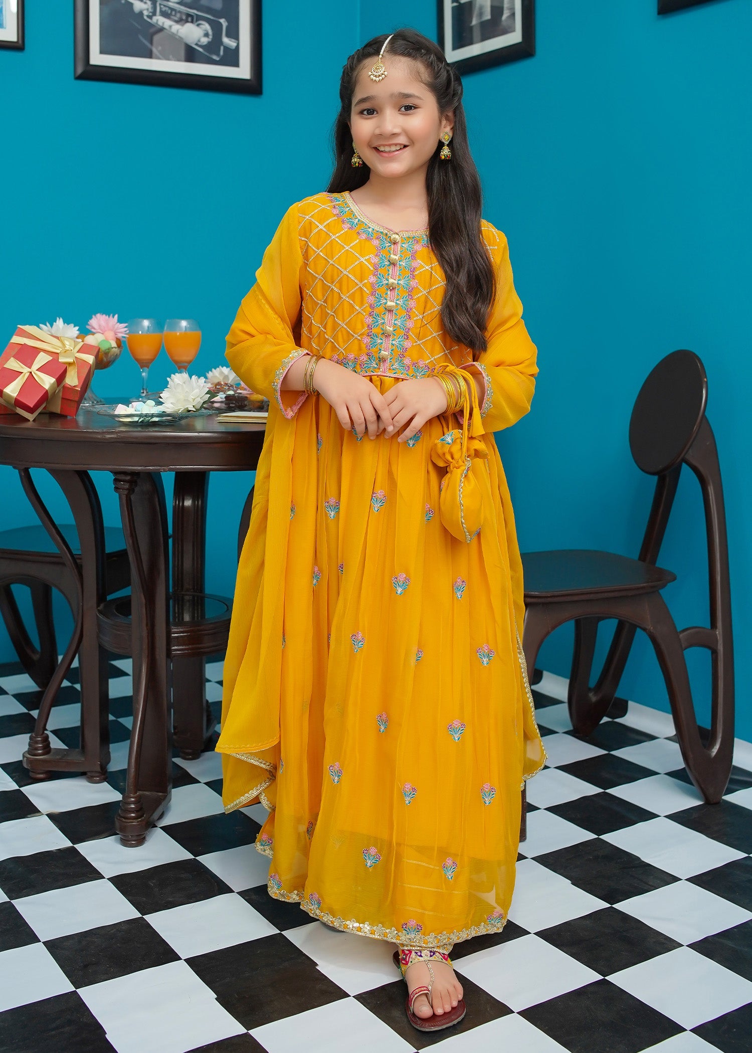 Modest Stitched 3 Piece Kids Festive Formals Edit-02 Collection'2024-Naaznein