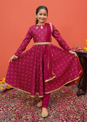 Festive Ensembles By Modest Stitched 3 Piece Printed Emb Cambric Vol-02 Collection'2024-8195