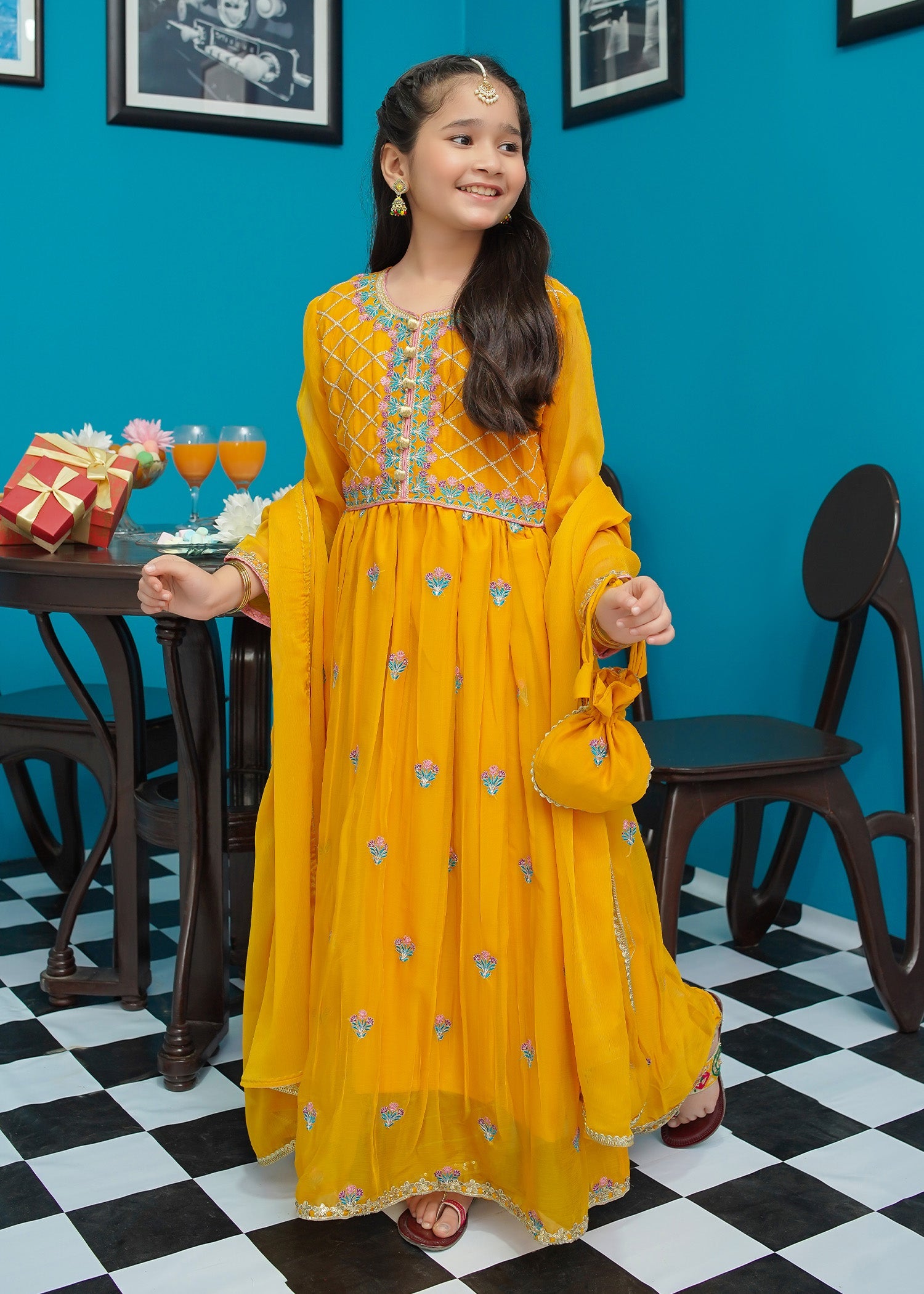 Modest Stitched 3 Piece Kids Festive Formals Edit-02 Collection'2024-Naaznein