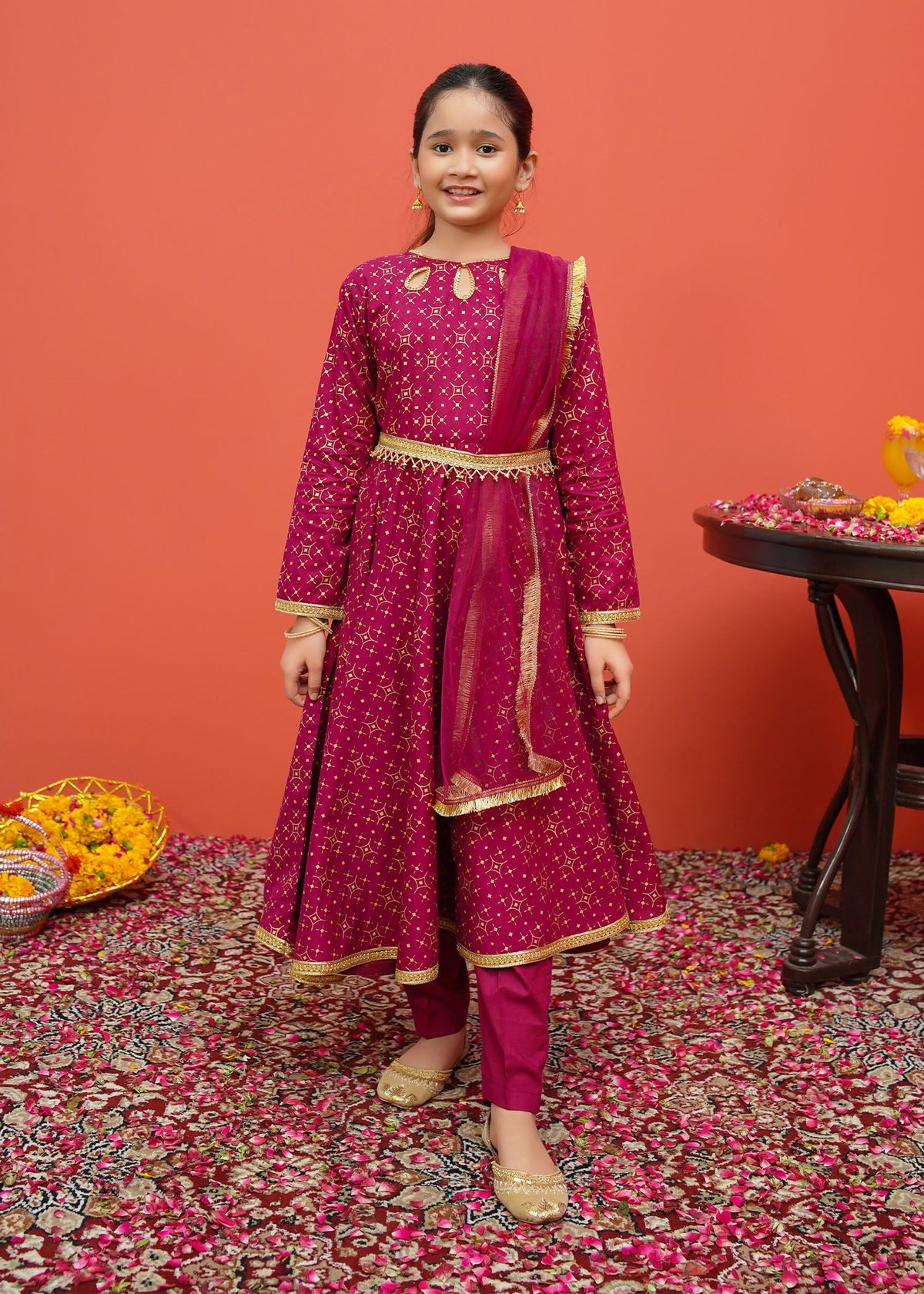 Festive Ensembles By Modest Stitched 3 Piece Printed Emb Cambric Vol-02 Collection'2024-8195