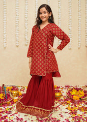 Gulzar By Modest Stitched 3 Piece Formals Collection'2025-9005-Maroon