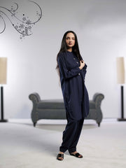 Ahlam Stitched - 2 piece Shirt & Trouser Navy Luxe Collection'2024