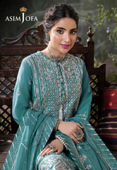 Asim Jofa Shadow Work '23 Ajsw-28 Embroidered Lawn Silk 3 Pcs