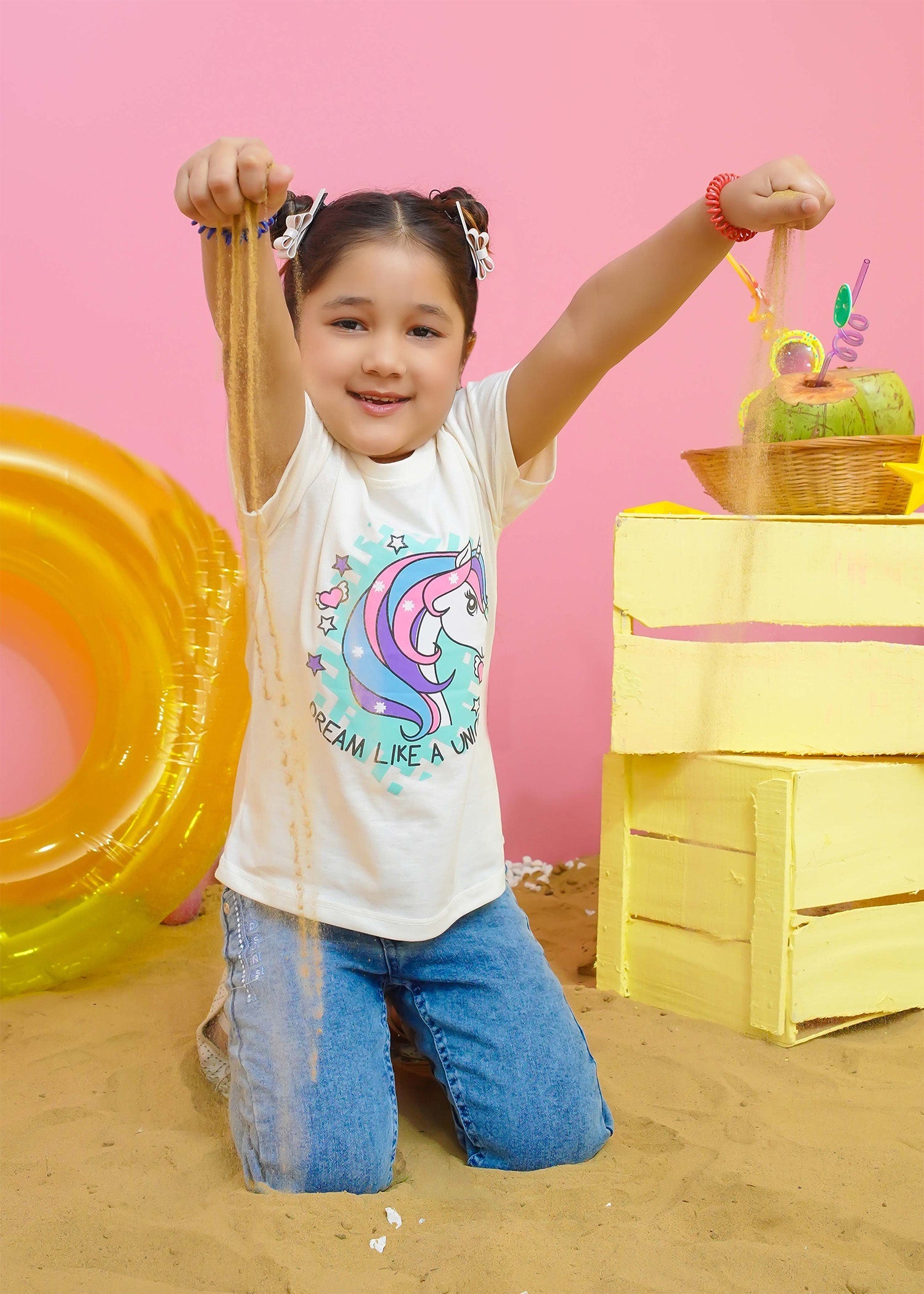 Modest Stitched Summer Kids Collection'2024-Unicorn Graphic Tee