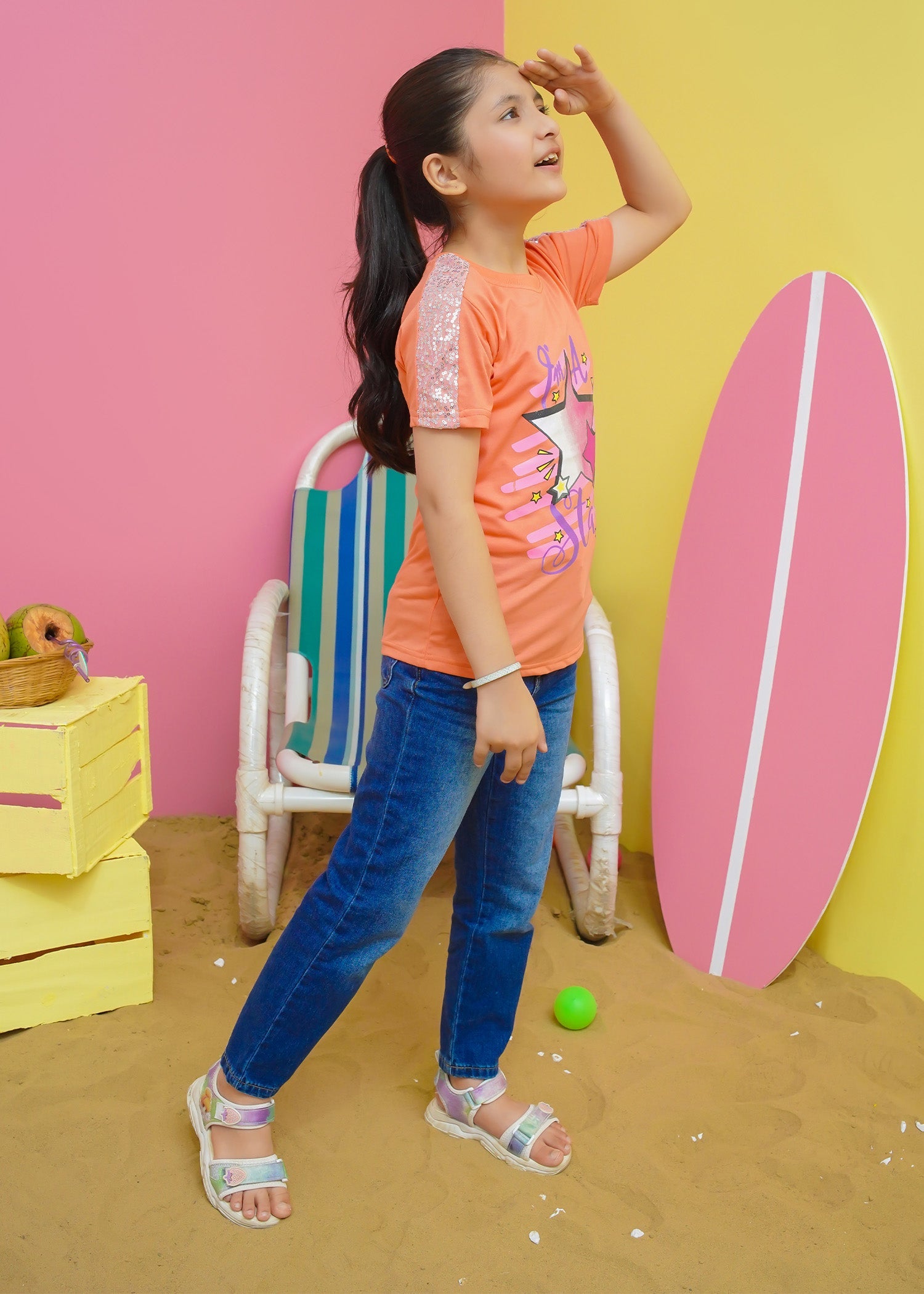 Modest Stitched Summer Kids Collection'2024-Star Graphic Tee