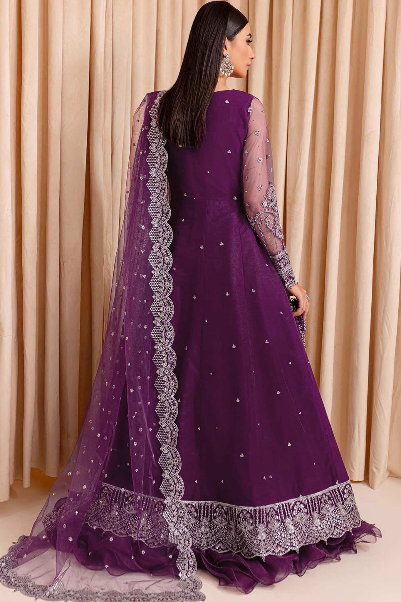 Lumiere By Farasha Unstitched 3 Piece Festive Formals Collection'2024-08-Plum Passion