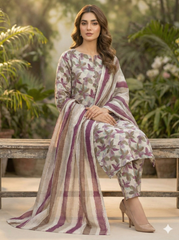 Dr Haris Unstitched 3 Piece Printed  Lawn Vol-03 Suit-DRP-021