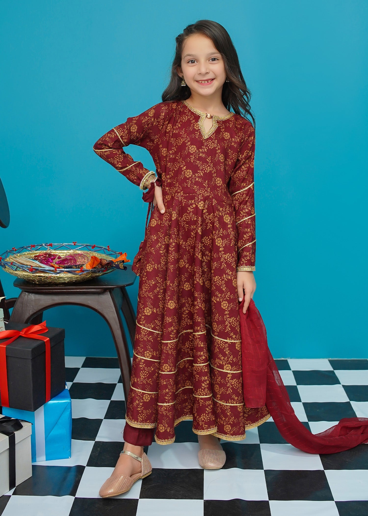 Modest Stitched 3 Piece Kids Festive Formals Edit-02 Collection'2024-Zaib