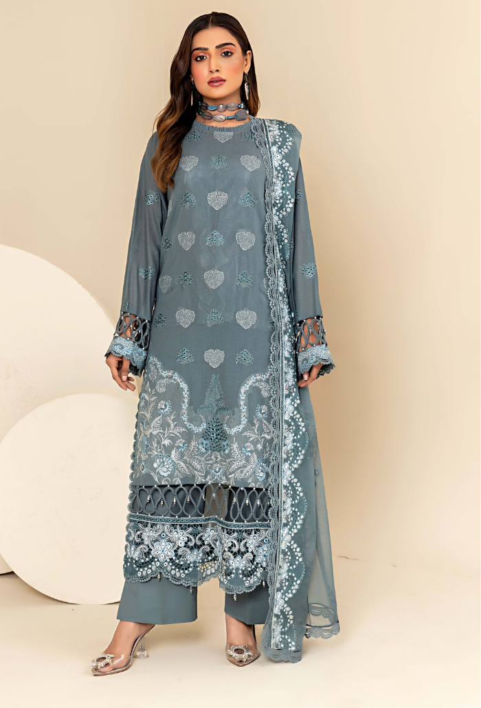 Flora By Humdum Unstitched 3 Piece Emb Lawn Collection'2024-FS-09