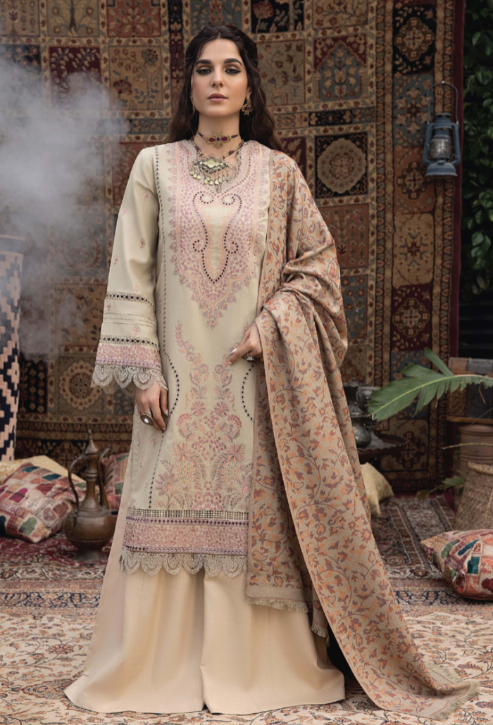 Denara By Humdum Unstitched 3 Piece Winter Shawl Collection'2024