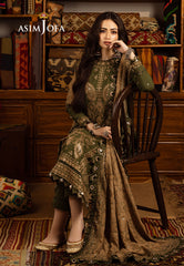 Asim Jofa Kashmiri Taanka - Embroidered Shawl collection Ajkt-07 Embroidered Slub Raw Silk 3 Pcs