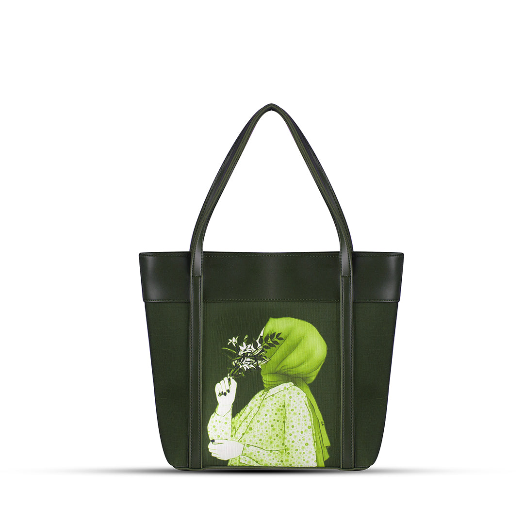 Belle Green women's tote bag in green by Bag X