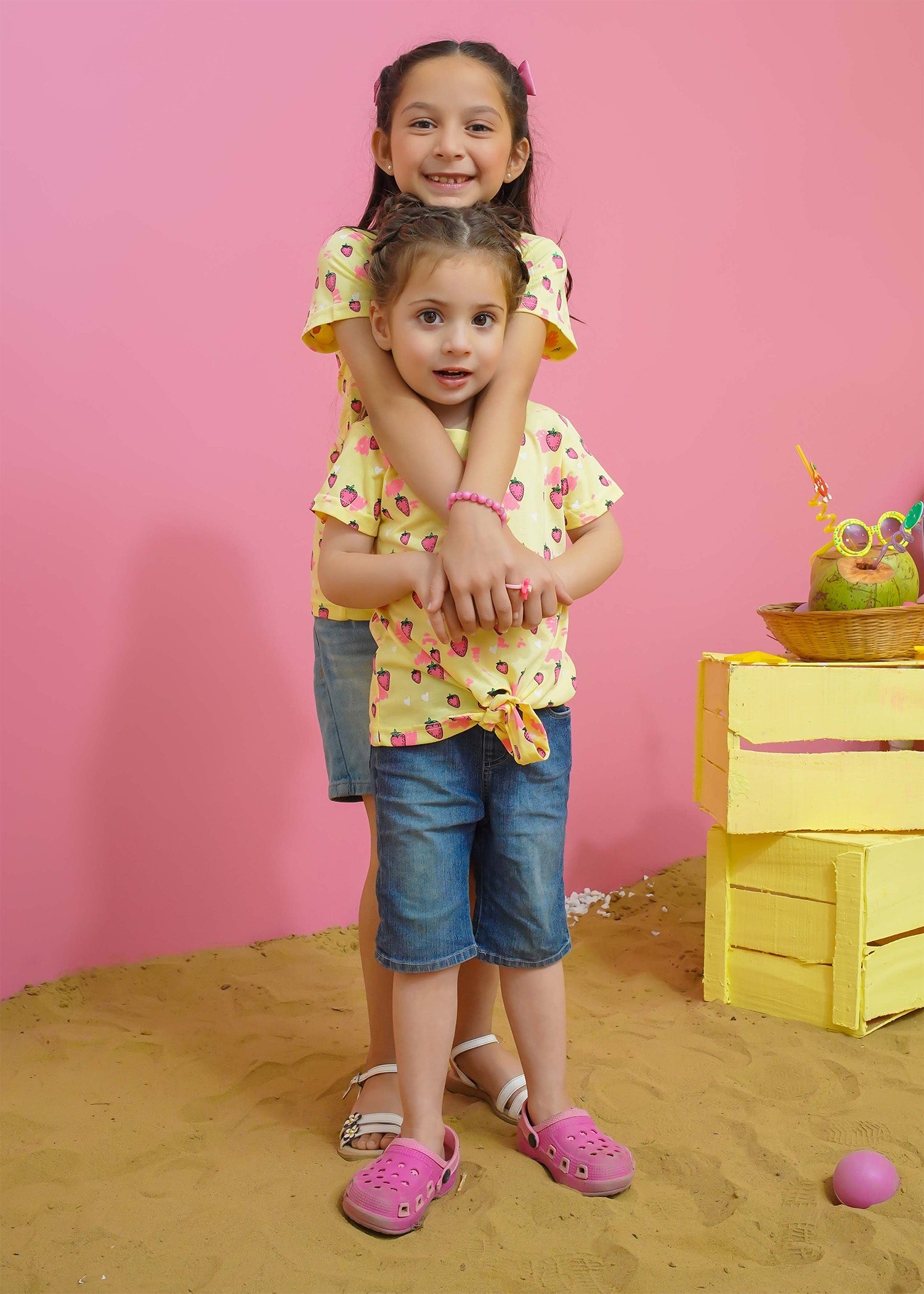 Modest Stitched Summer Kids Collection'2024-Strawberry Graphic Tee - Lime