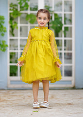 Fairy Bloom by Modest Stitched kids Formals Frock Collection'2025-Olive