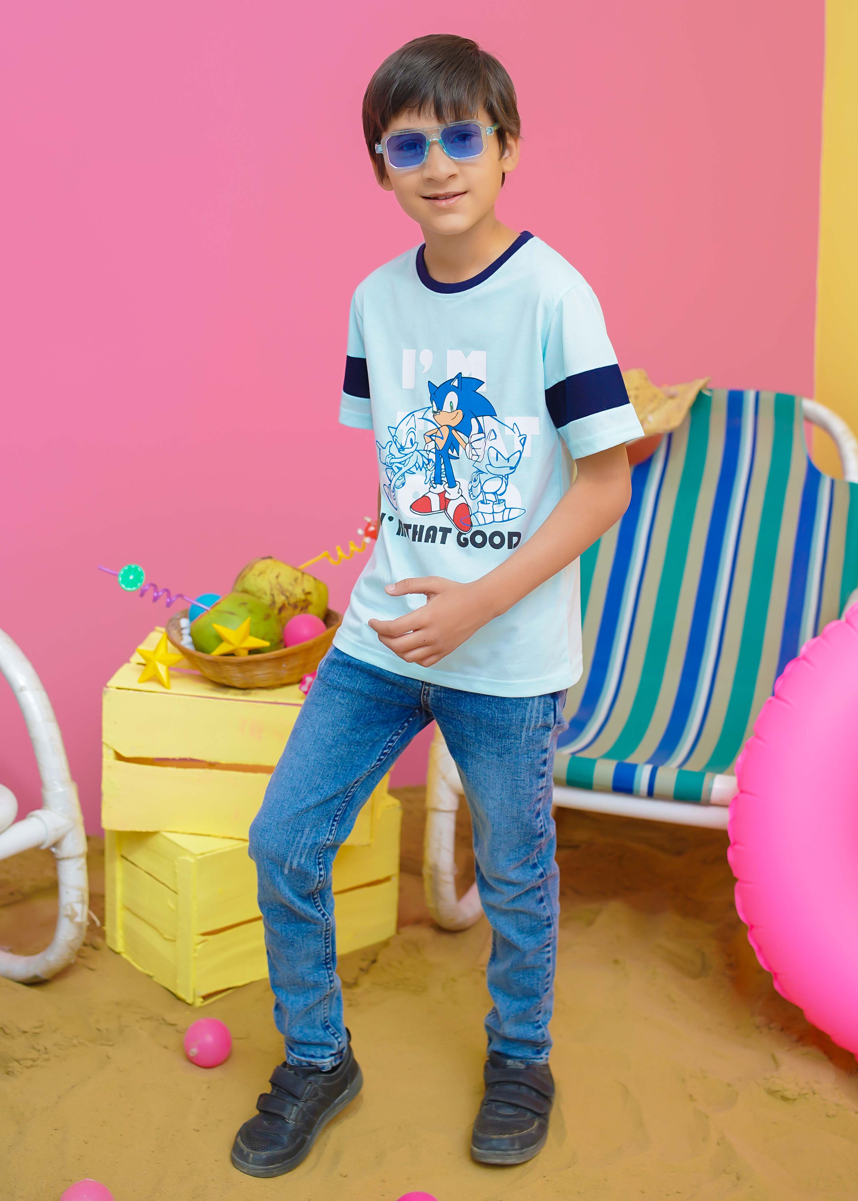 Modest Stitched Summer Kids Collection'2024-Sonic Graphic Tee