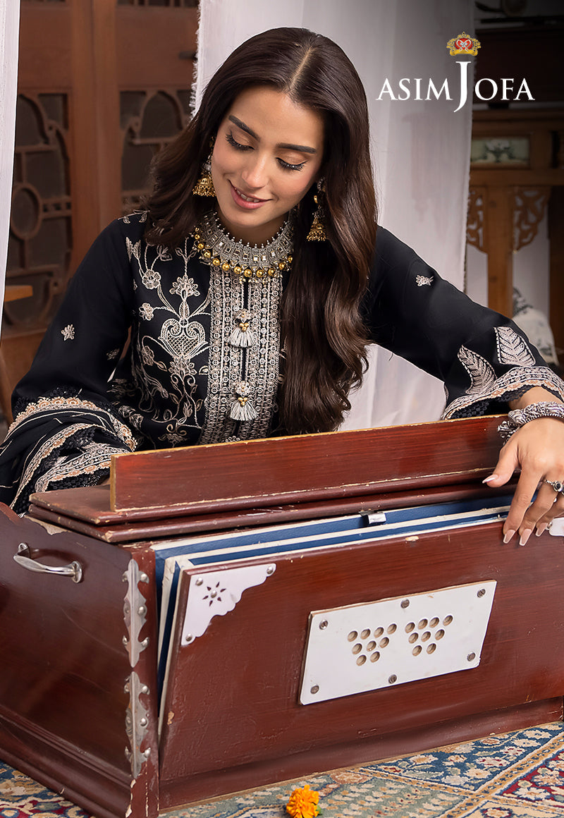 Asim Jofa Shadow Work '23 Ajsw-27 Embroidered Poly Viscose 3 Pcs