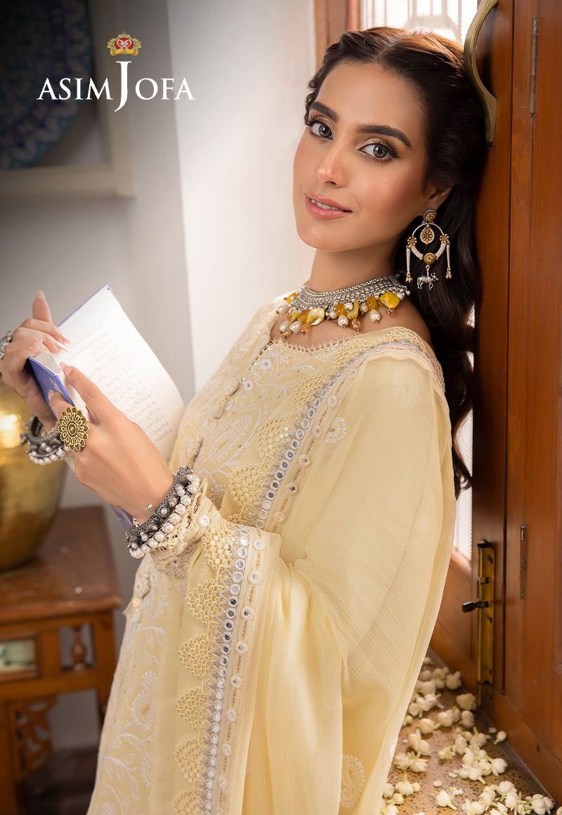 Asim Jofa Shadow Work '23 Ajsw-09 Embroidered Lawn Silk 3 Pcs