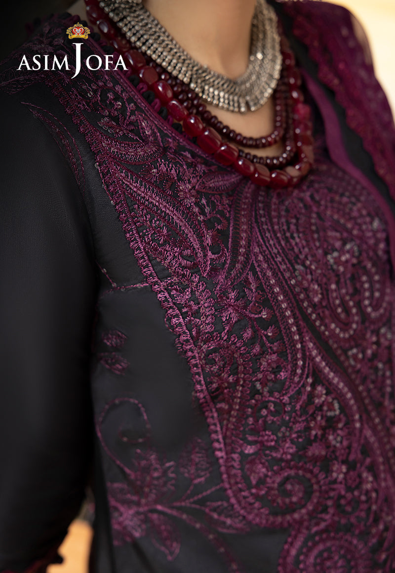 Asim Jofa Shadow Work '23 Ajsw-16 Embroidered Lawn Silk 3 Pcs