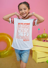 Modest Stitched Summer Kids Collection'2024-Girl Power Graphic Tee - White