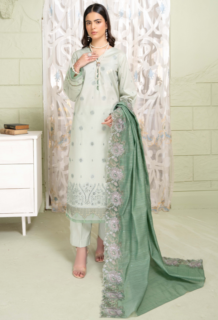 Baad e Baharaan By Humdum Unstitched 3 Piece Emb Lawn Collection'2024-D-05