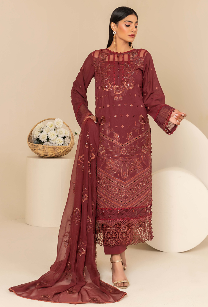 Flora By Humdum Unstitched 3 Piece Emb Lawn Collection'2024-FS-05