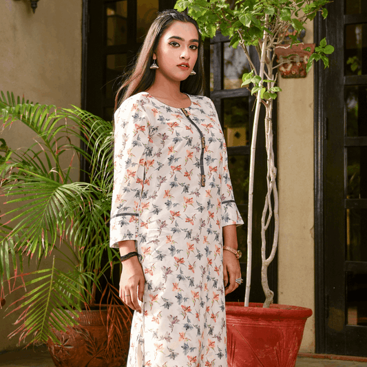 Florals & Printed By Hadar Official Stitched 3 Piece Lawn Collection-Elyne - 3 PC printed