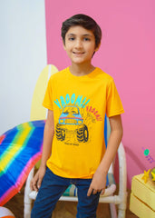 Modest Stitched Summer Kids Collection'2024-Truck Graphic Tee - Yellow