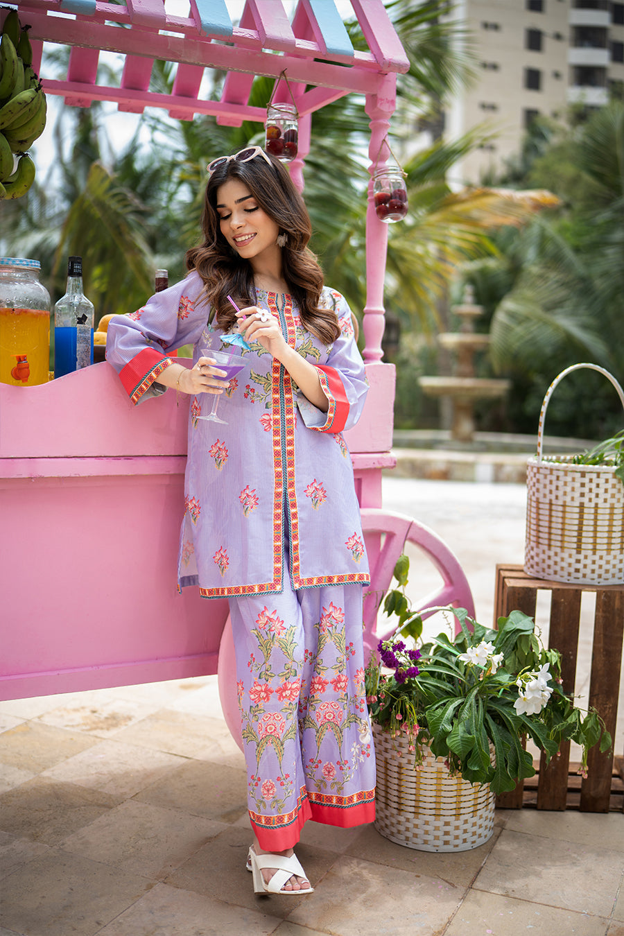 Sip N Style by Opole Stitched 2 Piece Summer Collection'2025-Plum Punch