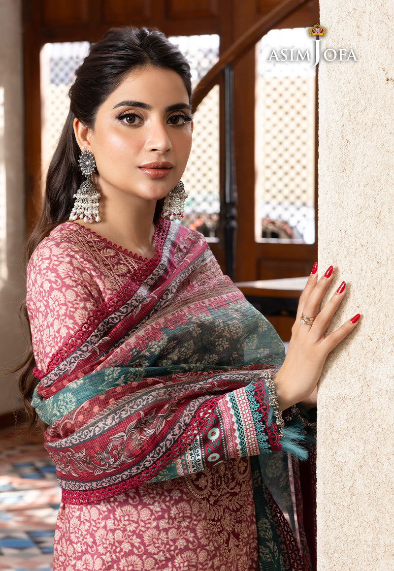 Asim Jofa Rania Pre-Winter '23 Ajrw-07 Embroidered Premium Winter Cotton 3 Pcs