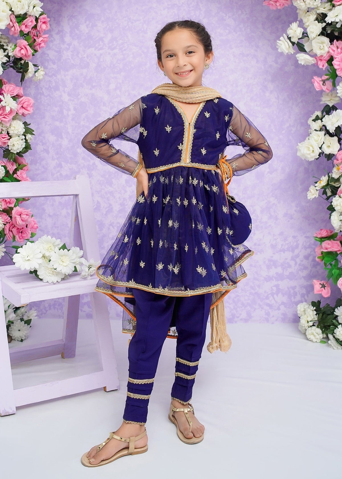 Modest Stitched 3 Piece Kids Festive Formals Edit-02 Collection'2024-Zahri