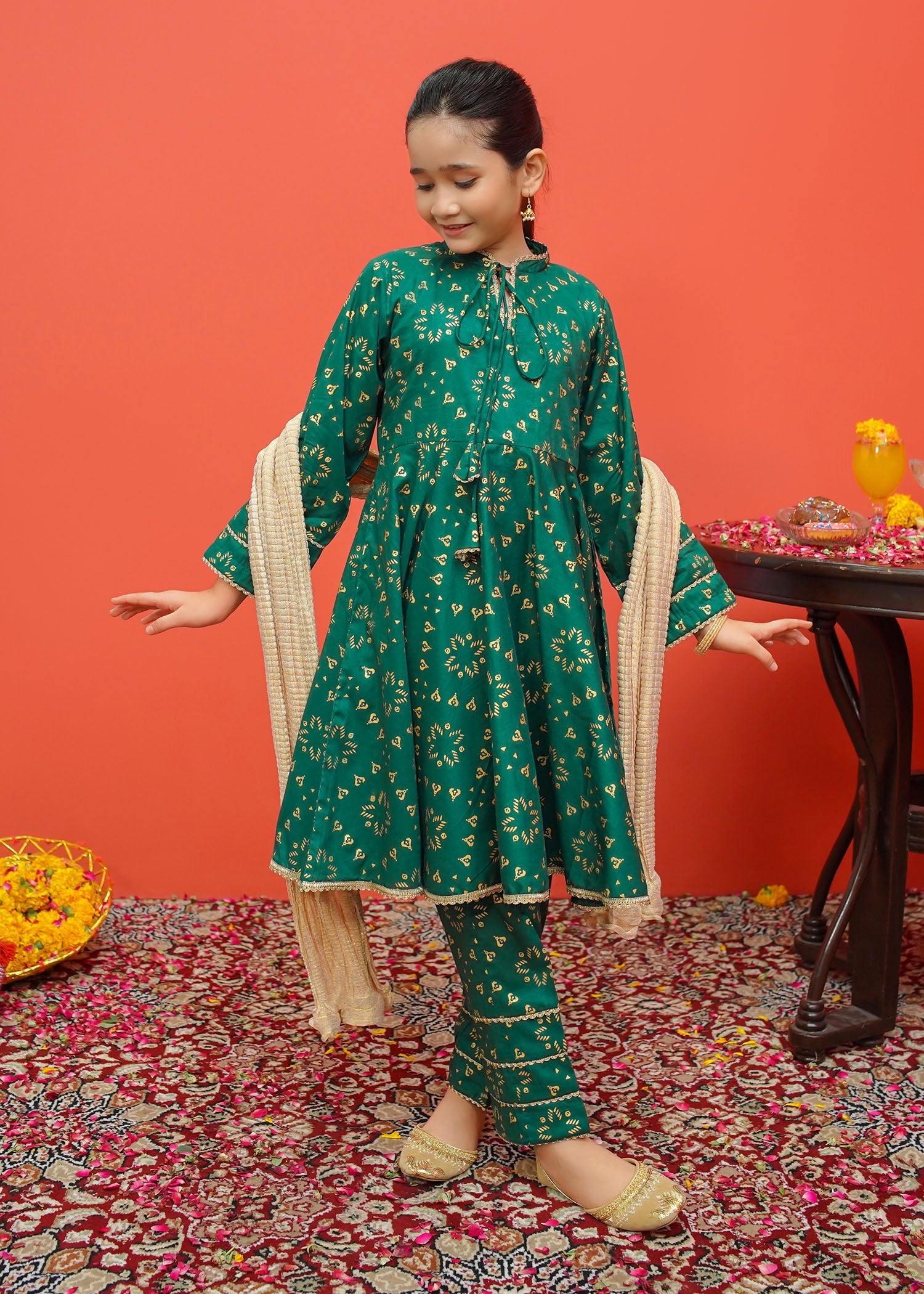 Festive Ensembles By Modest Stitched 3 Piece Printed Emb Cambric Vol-02 Collection'2024-8525