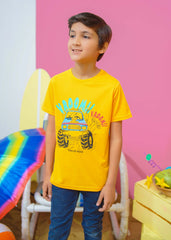 Modest Stitched Summer Kids Collection'2024-Truck Graphic Tee - Yellow