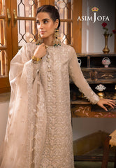 Asim Jofa Shadow Work '23 Ajsw-21 Embroidered Cotton Net 3 Pcs