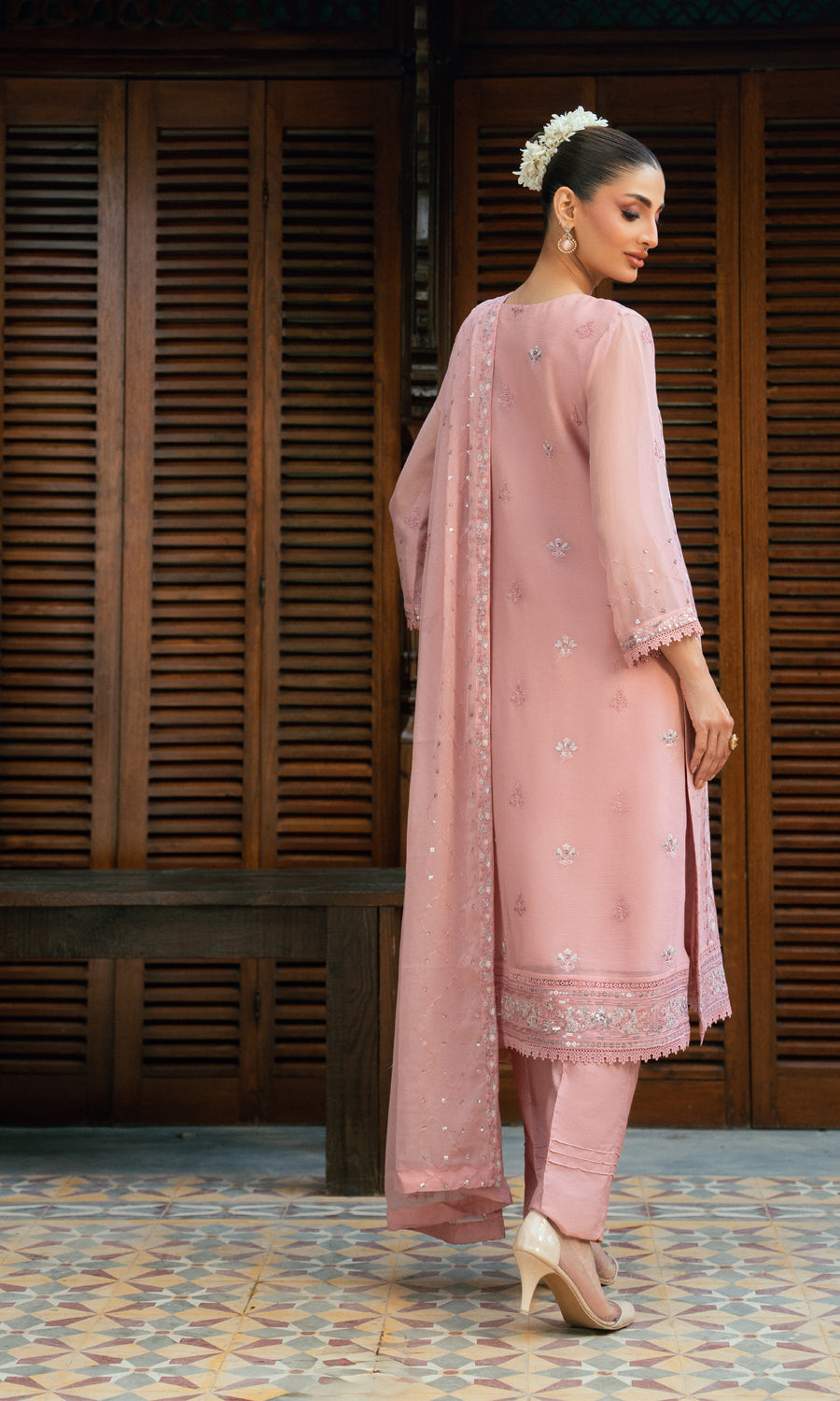 Shamooz Stitched 3 Piece Formals Collection'2025-Dusty Mauve SEM-0833