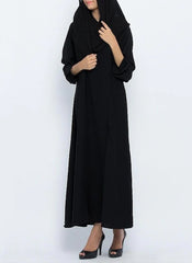 Hijab Ul Hareem Circular Collar Black Stylish Abaya 0117-P