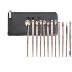 Muicin-Vegan Eyebrow Brush Set With Pouch - 12 Pieces