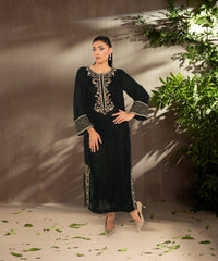 Velvet Saga By Kross Kulture Stitched Embroidered Velvet Shirt Collection'2025-0001865-SML-BGR